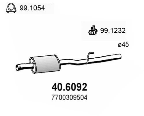 Silencieux central ASSO 40.6092