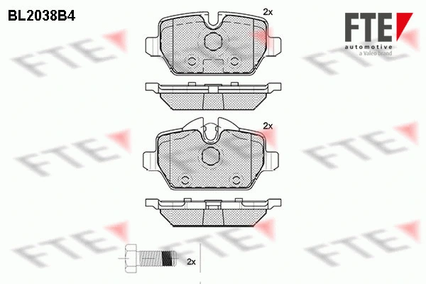 Kit de plaquettes de frein, frein à disque FTE 9010624