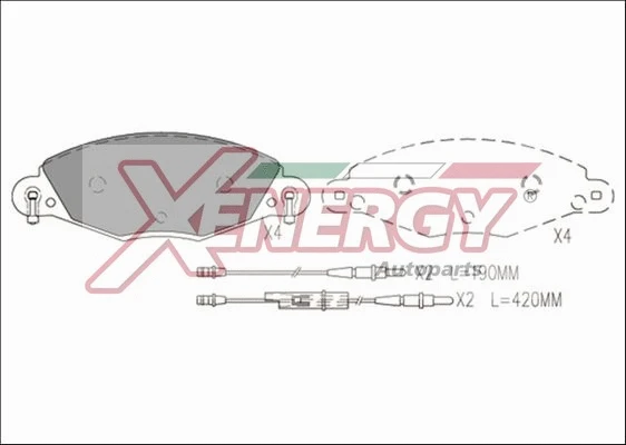 Kit de plaquettes de frein, frein à disque AP XENERGY X41212