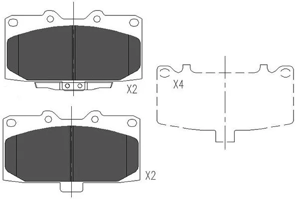 Kit de plaquettes de frein, frein à disque KAVO PARTS KBP-8003