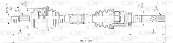 Arbre de transmission OPEN PARTS DRS6242.00