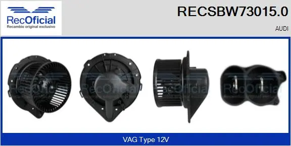 Pulseur d'air habitacle RECOFICIAL RECSBW73015.0