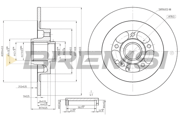Disque de frein BREMSI CD7725S