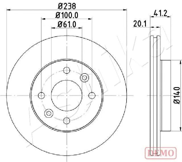 Disque de frein ASHIKA 60-00-0708C
