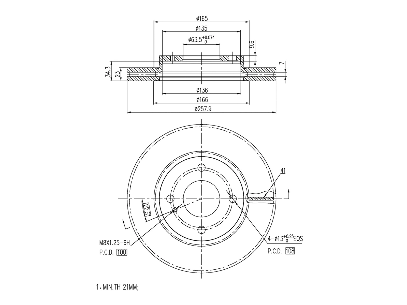 Disque de frein A.Z. Meisterteile AZMT-44-024-1378