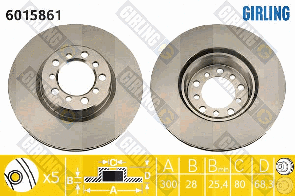 Disque de frein GIRLING 6015861