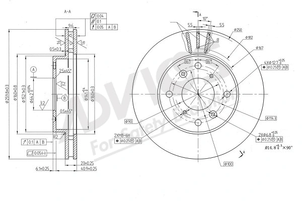 Disque de frein ADVICS-SEA C6F625