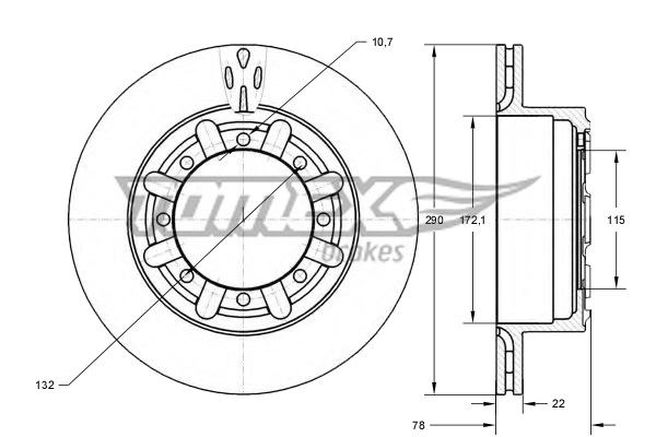 Disque de frein TOMEX Brakes TX 73-49
