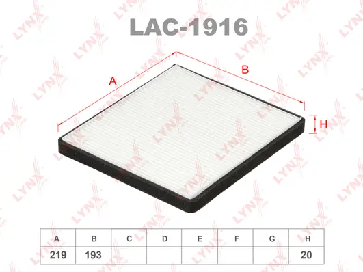 Filtre, air de l'habitacle LYNXAUTO LAC-1916