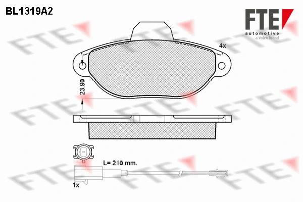Kit de plaquettes de frein, frein à disque FTE 9010107