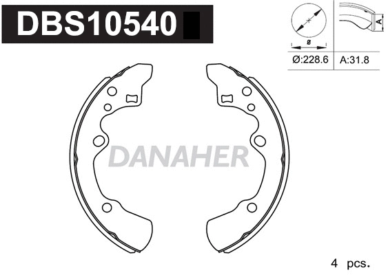 Jeu de mâchoires de frein DANAHER DBS10540