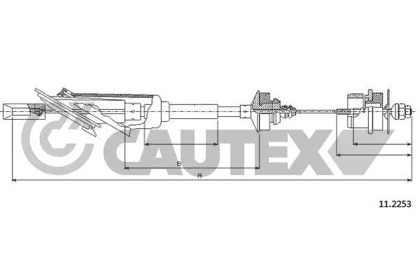 Tirette à câble, commande d'embrayage CAUTEX 038077