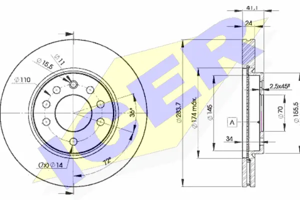 Disque de frein ICER 78BD9047-2