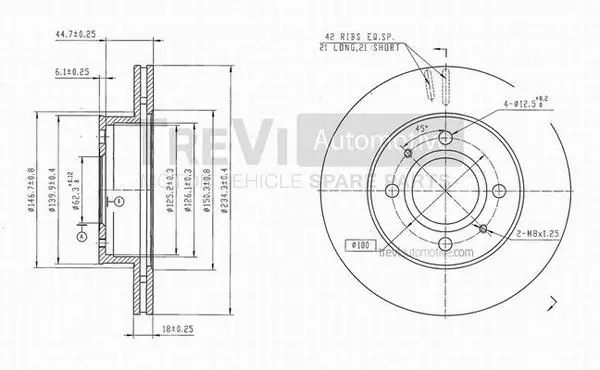 Disque de frein TREVI AUTOMOTIVE BD1202
