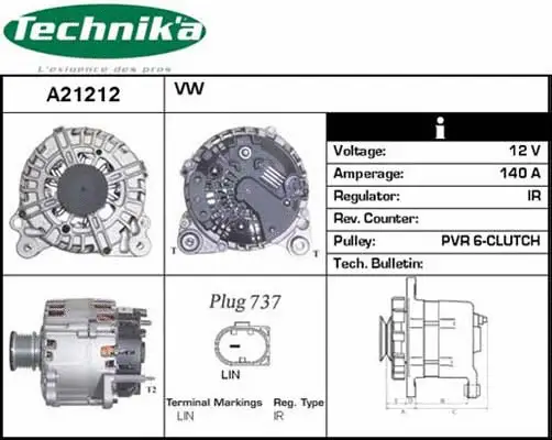 Alternateur Technika A21212A