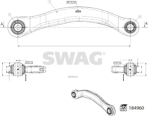 Bras de liaison, suspension de roue SWAG 33 10 9715