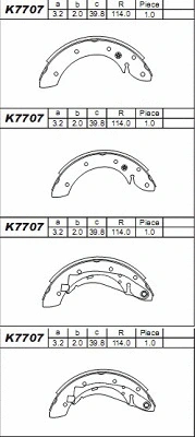 Jeu de mâchoires de frein ASIMCO K7707