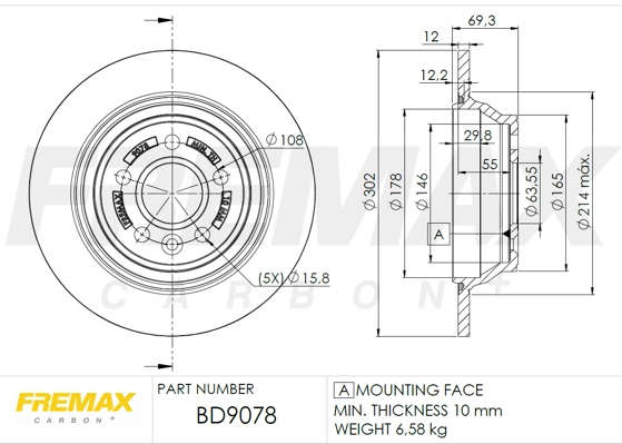 Disque de frein FREMAX BD-9078