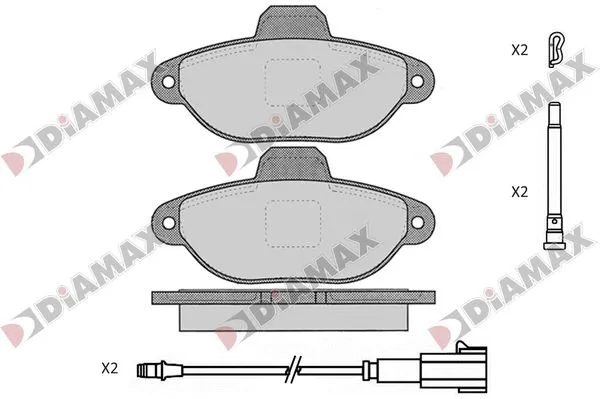 Kit de plaquettes de frein, frein à disque DIAMAX N09833