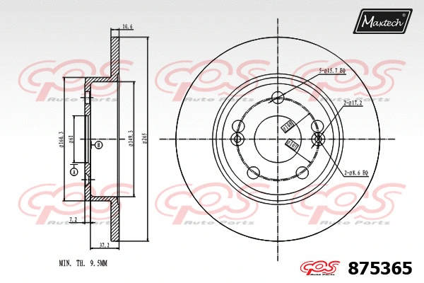 Disque de frein MAXTECH 875365