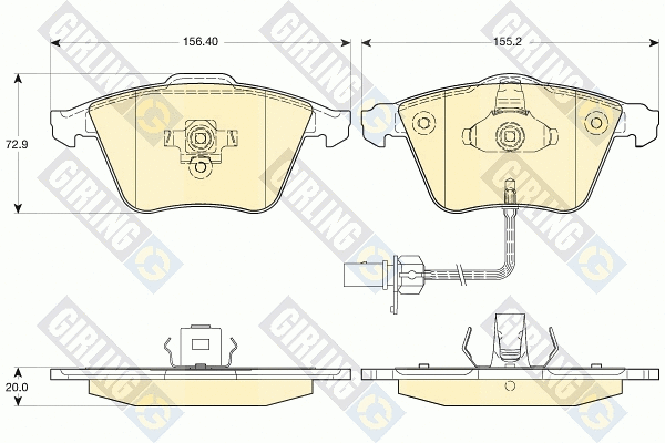Kit de plaquettes de frein, frein à disque GIRLING 6116172