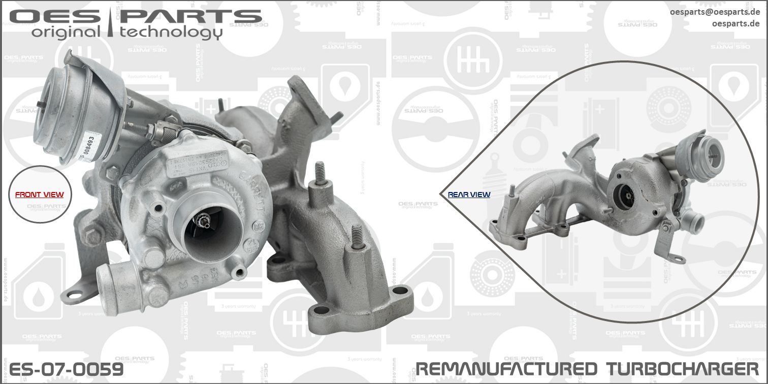Turbocompresseur, suralimentation OES PARTS ES-07-0059