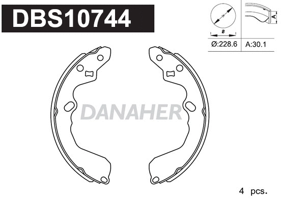 Jeu de mâchoires de frein DANAHER DBS10744
