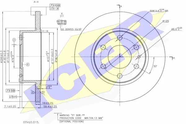 Disque de frein ICER 78BD8759-2