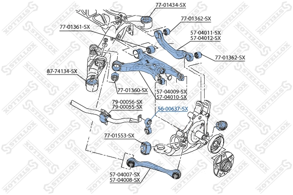 Entretoise/tige, stabilisateur STELLOX 56-00637-SX
