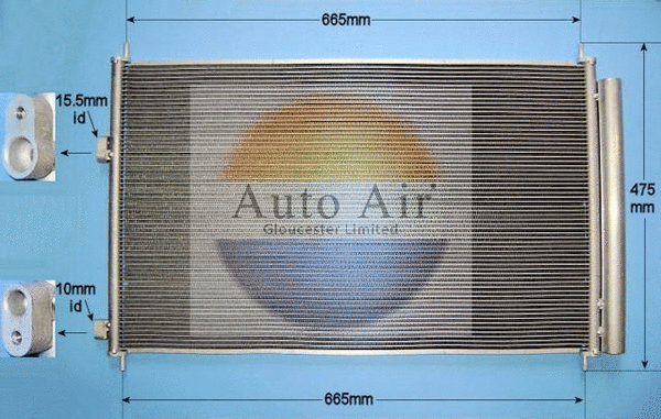 Condenseur, climatisation AUTO AIR GLOUCESTER 16-1090