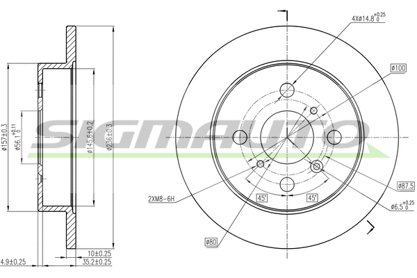 Disque de frein SIGMAUTO DBA650S