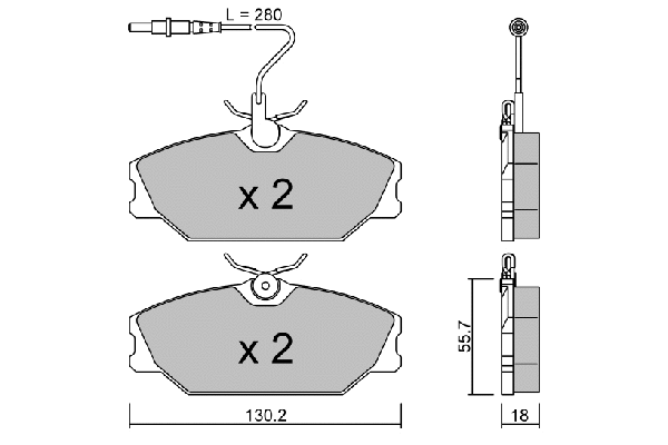 Kit de plaquettes de frein, frein à disque AISIN BPRE-1018