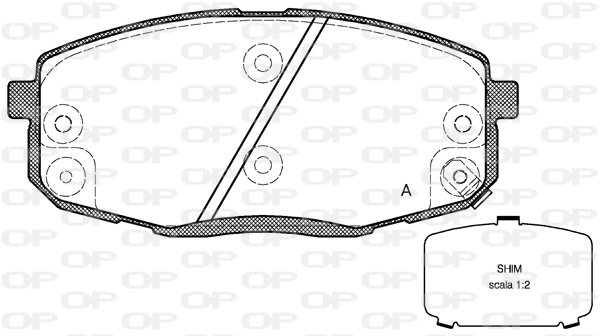 Kit de plaquettes de frein, frein à disque OPEN PARTS BPA1038.12