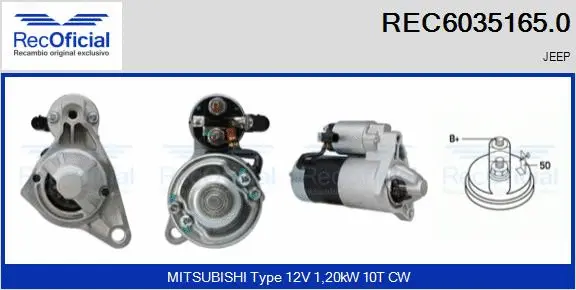Démarreur RECOFICIAL REC6035165.0