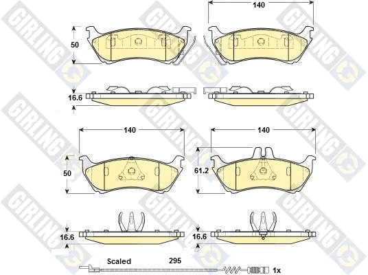 Kit de plaquettes de frein, frein à disque GIRLING 6114565