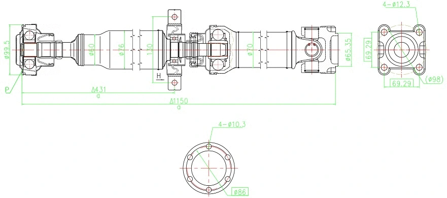 Arbre de transmission, entraînement essieux SERCORE 32126
