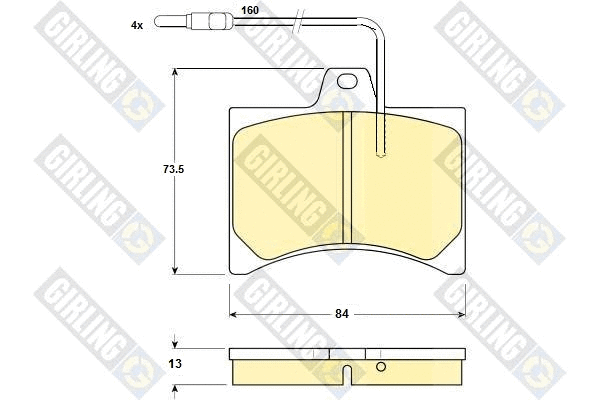 Kit de plaquettes de frein, frein à disque GIRLING 6102769