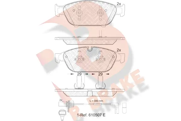 Kit de plaquettes de frein, frein à disque R BRAKE RB1993