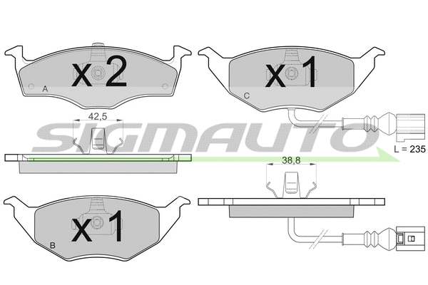 Kit de plaquettes de frein, frein à disque SIGMAUTO SPB031
