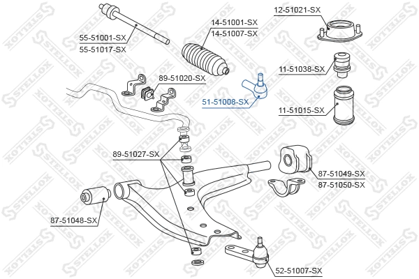 Rotule de barre de connexion STELLOX 51-51008-SX