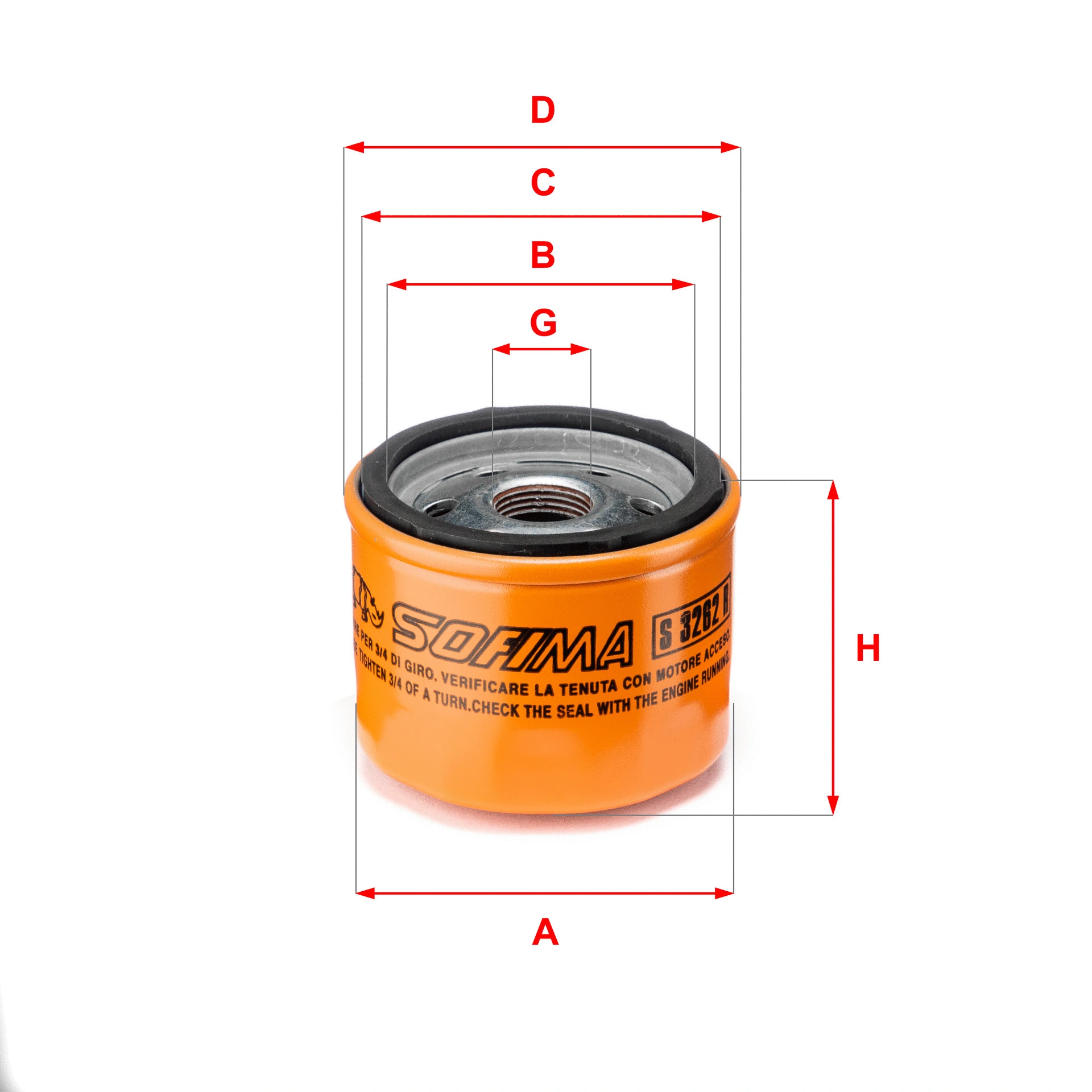 Filtre à huile SOFIMA S 3262 R