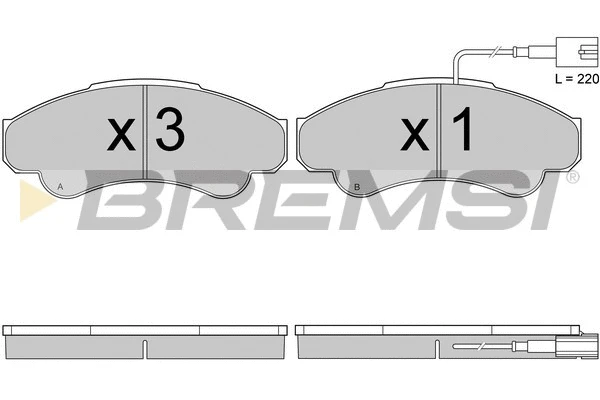 Kit de plaquettes de frein, frein à disque BREMSI BP2998