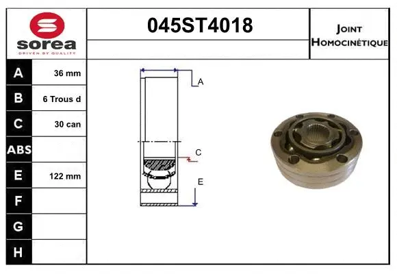 Jeu de joints, arbre de transmission STARTCAR 045ST4018