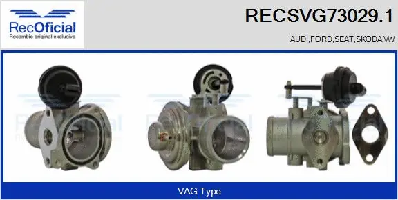 Vanne EGR RECOFICIAL RECSVG73029.1