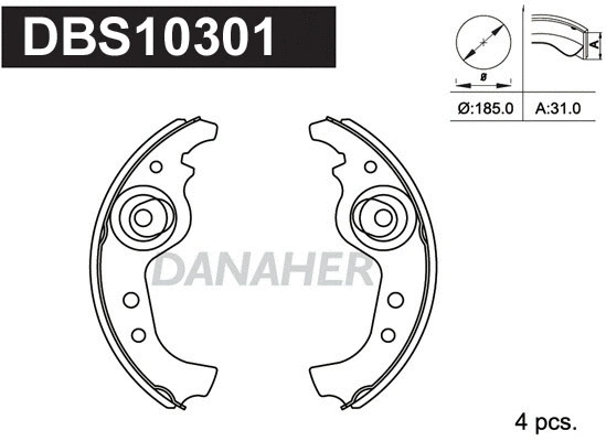 Jeu de mâchoires de frein DANAHER DBS10301