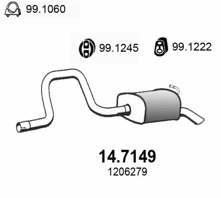 Silencieux arrière ASSO 14.7149
