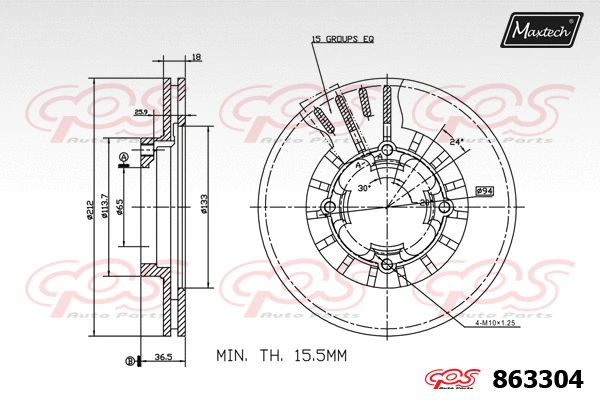 Disque de frein MAXTECH 863304