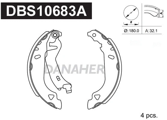 Jeu de mâchoires de frein DANAHER DBS10683A