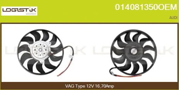 Ventilateur, refroidissement du moteur LGK 014081350OEM
