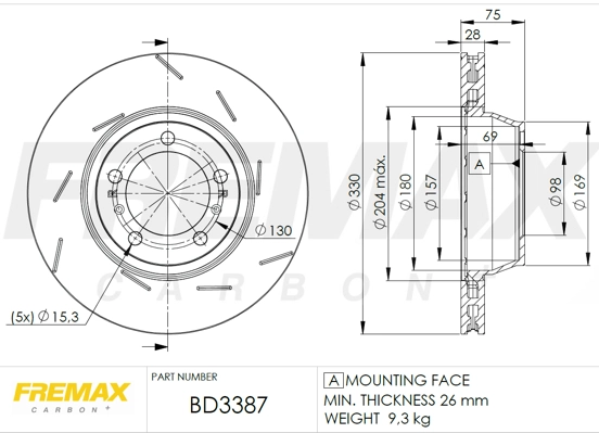 Disque de frein FREMAX BD-3387